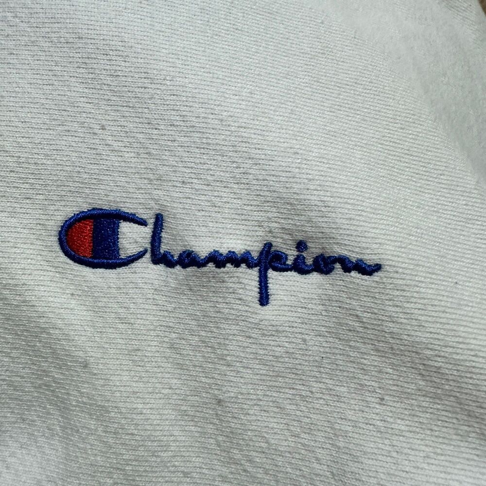 Champion Reverse Weave Women's XL Pullover Cropped Boxy White Sweatshirt Hoodie - Picture 5 of 6